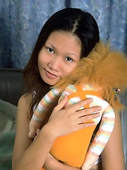 Petite asian opens her tiny virgin pussy